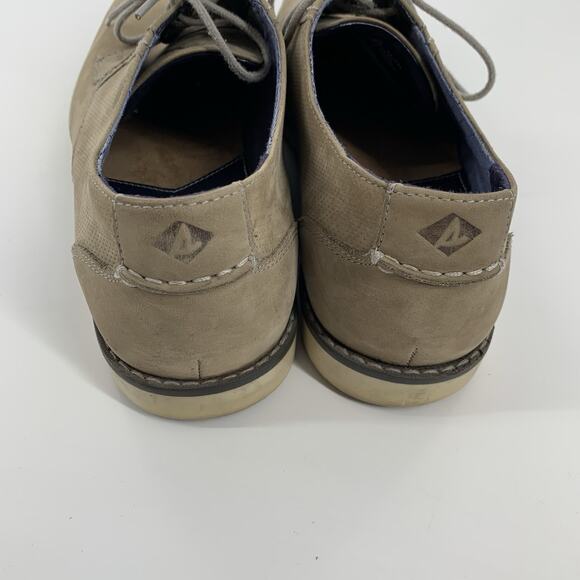 Sperry Top Sider Newman Oxford Nubuck Lace Up Shoes Size 11.5 M Mens Cream Beige - Picture 4 of 9